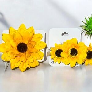 YELLOW SUNFLOWER HAIR CLIPS-THE ICING